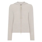 N.Peal Honeycomb Zipper Cashmere Hoodie in Pebble Grey | Hoodies | Coveti