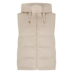 N.Peal Hooded Reversible Fur Gilet in Beige Brown | Vests | Coveti