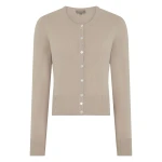 N.Peal Ivy Cropped Cashmere Cardigan in Cashew Brown | Cardigan | Coveti
