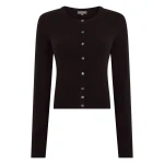 N.Peal Ivy Cropped Cashmere Cardigan in Cocoa Brown | Cardigan | Coveti
