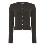 N.Peal Ivy Cropped Cashmere Cardigan in Grey Moss | Cardigan | Coveti