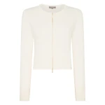 N.Peal Ivy Zipped Cashmere Cardigan in New Ivory White | Cardigan | Coveti