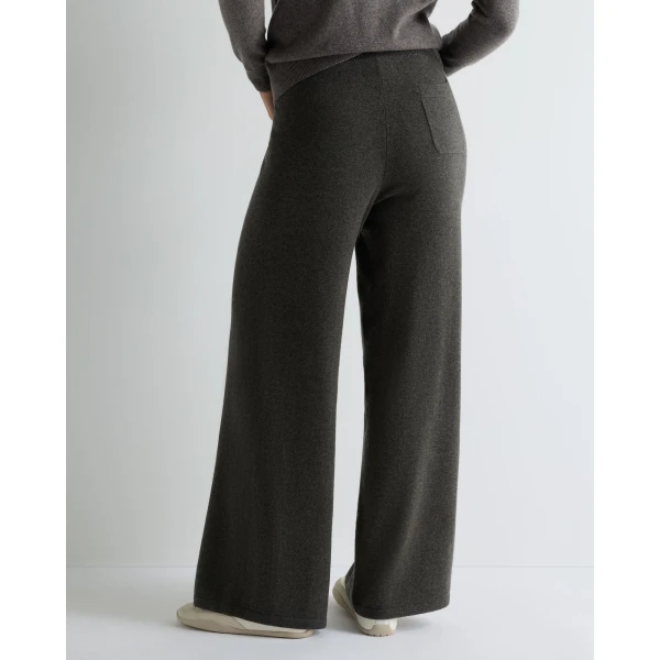 N.Peal Jersey Cashmere Trousers in Grey Moss