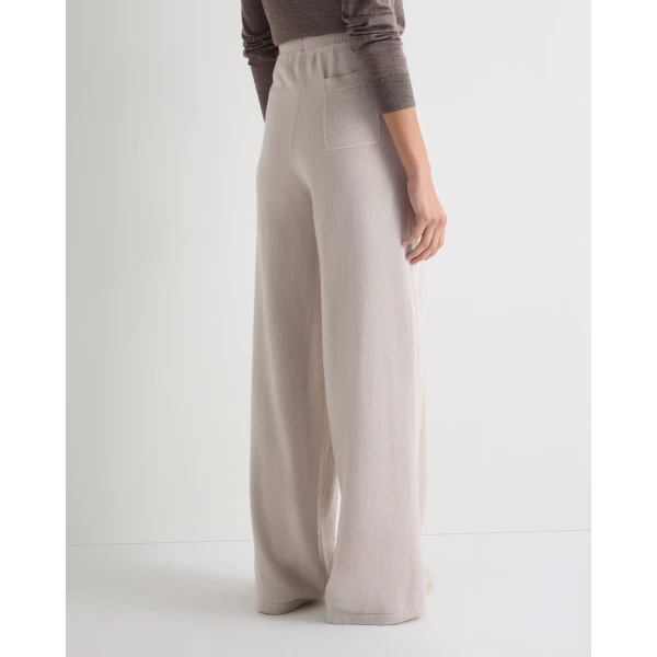 N.Peal Jersey Cashmere Trousers in Snow Grey