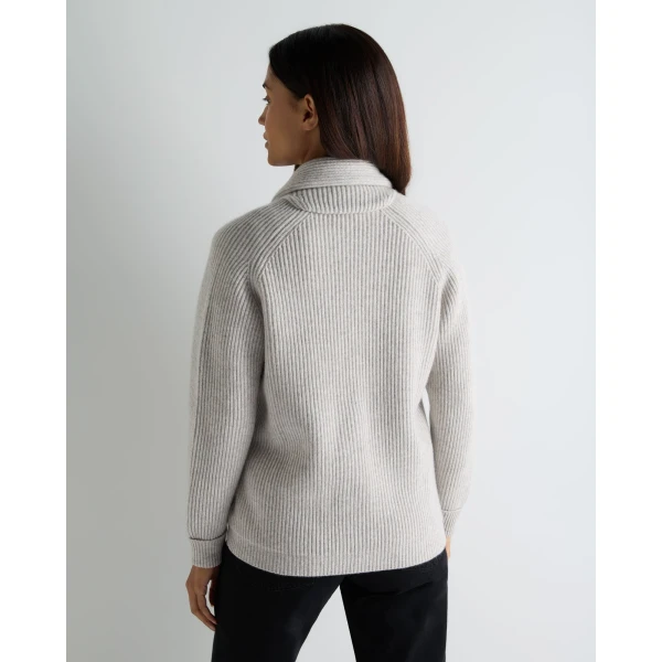N.Peal Kensington Cashmere Cardigan in Cashmere Grey Melange