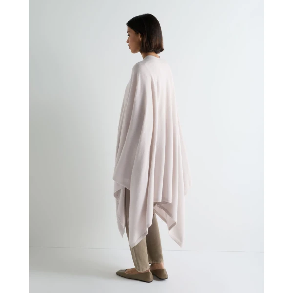 N.Peal Lily Lightweight Cashmere Cape in Snow Grey