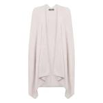N.Peal Lily Lightweight Cashmere Cape in Snow Grey | Knitwear | Coveti