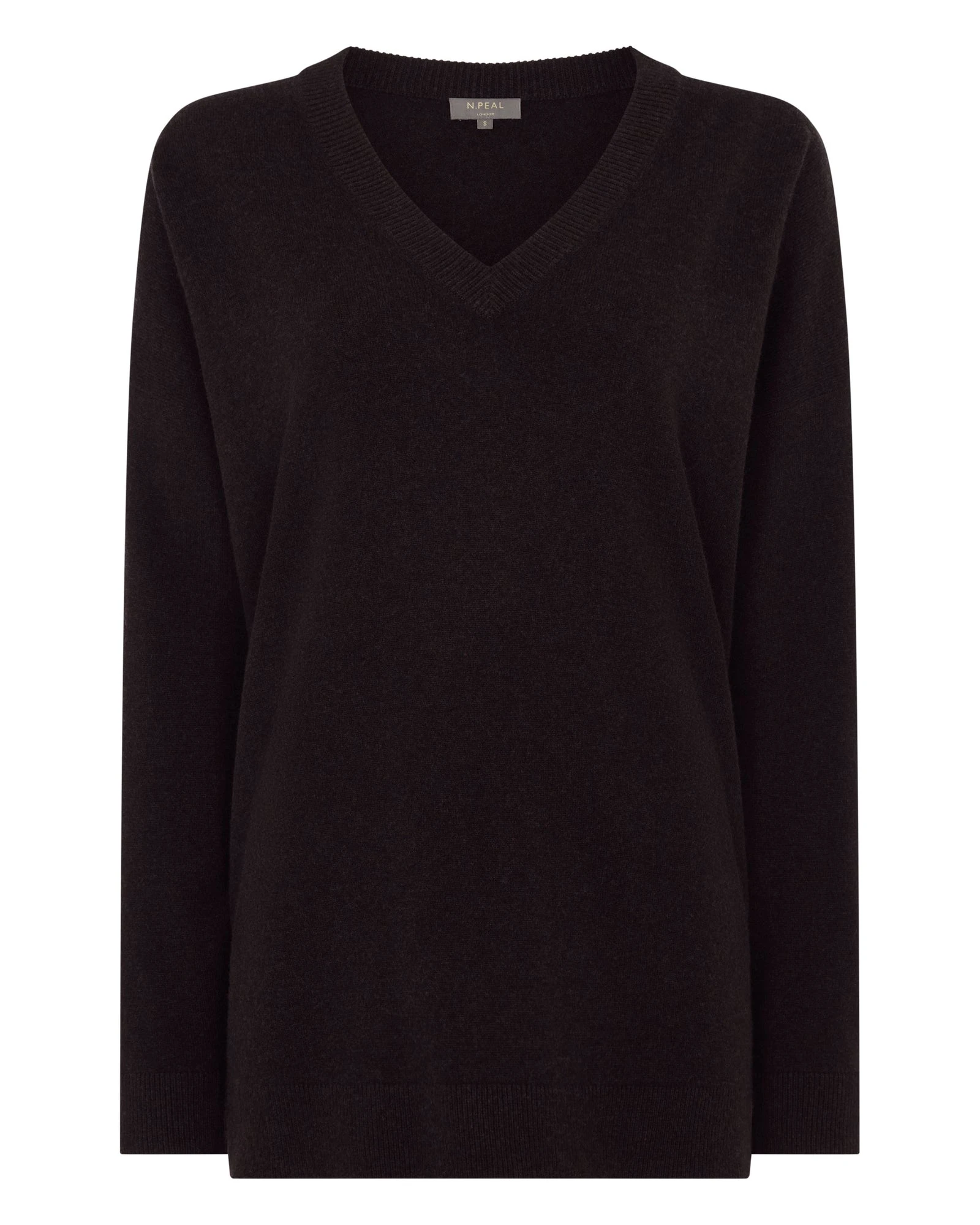 N.Peal Longline V Neck Cashmere Jumper in Cocoa Brown N.Peal Longline V Neck Cashmere Jumper in Cocoa Brown | Sweaters | Coveti