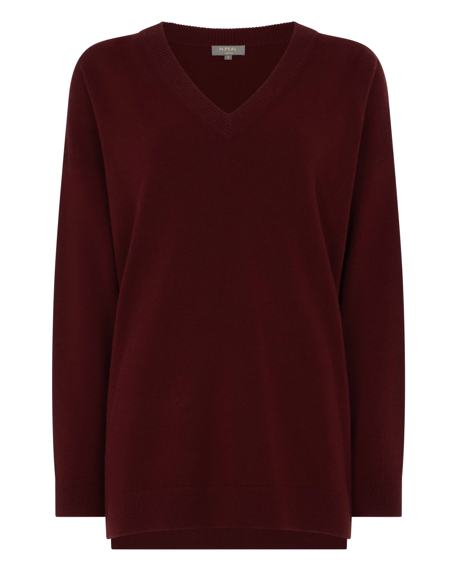N.Peal Longline V Neck Cashmere Jumper in Rustic Red N.Peal Longline V Neck Cashmere Jumper in Rustic Red | Sweaters | Coveti