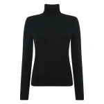 N.Peal Luna Roll Neck Cashmere Jumper in Black | Turtlenecks | Coveti