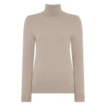N.Peal Luna Roll Neck Cashmere Jumper in Cashew Brown | Turtlenecks | Coveti