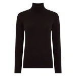 N.Peal Luna Roll Neck Cashmere Jumper in Cocoa Brown | Turtlenecks | Coveti