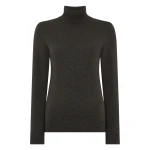 N.Peal Luna Roll Neck Cashmere Jumper in Grey Moss | Turtlenecks | Coveti