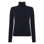 N.Peal Luna Roll Neck Cashmere Jumper in Navy Blue | Turtlenecks | Coveti
