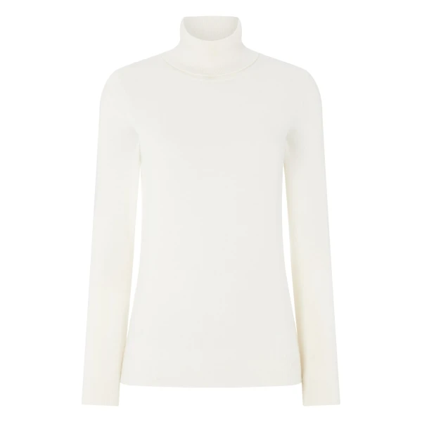 Luna Roll Neck Cashmere Jumper in New Ivory White