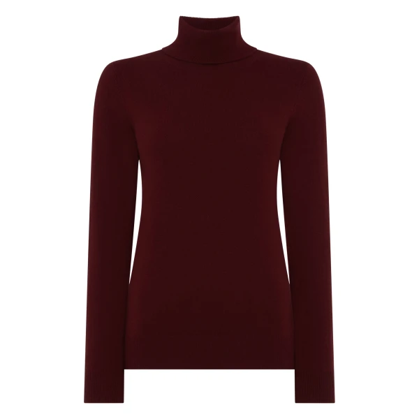 Luna Roll Neck Cashmere Jumper in Rustic Red