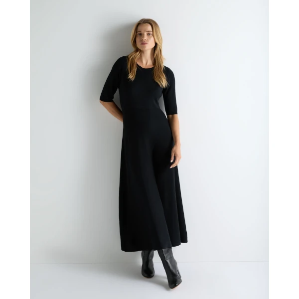 N.Peal Luxe Circle Dress in Black