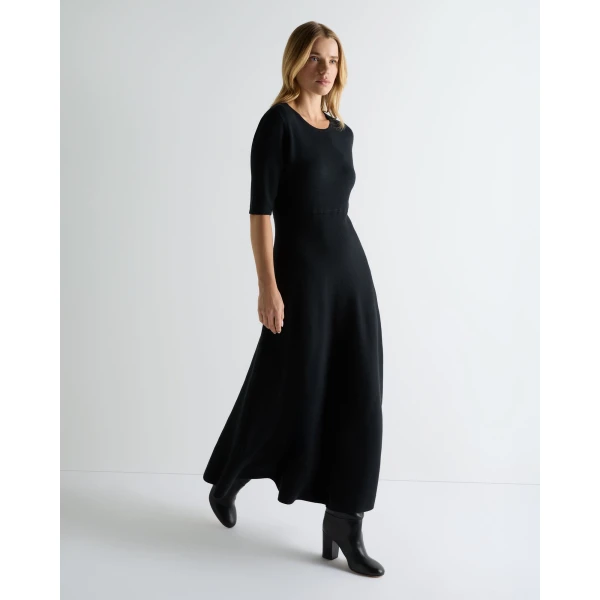 N.Peal Luxe Circle Dress in Black