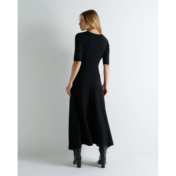N.Peal Luxe Circle Dress in Black