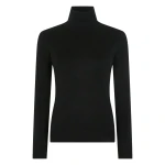 N.Peal Margot Superfine Cashmere Roll Neck Jumper in Black | Turtlenecks | Coveti