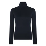 N.Peal Margot Superfine Cashmere Roll Neck Jumper in Navy Blue | Turtlenecks | Coveti