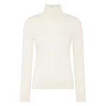 N.Peal Margot Superfine Cashmere Roll Neck Jumper in New Ivory White | Turtlenecks | Coveti
