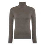 N.Peal Margot Superfine Cashmere Roll Neck Jumper in Pecan Brown | Turtlenecks | Coveti