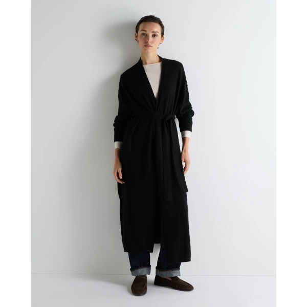 N.Peal Maxi Cashmere Cardigan in Black