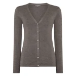 N.Peal Mia Superfine Cashmere V Neck Cardigan in Pecan Brown | Cardigan | Coveti