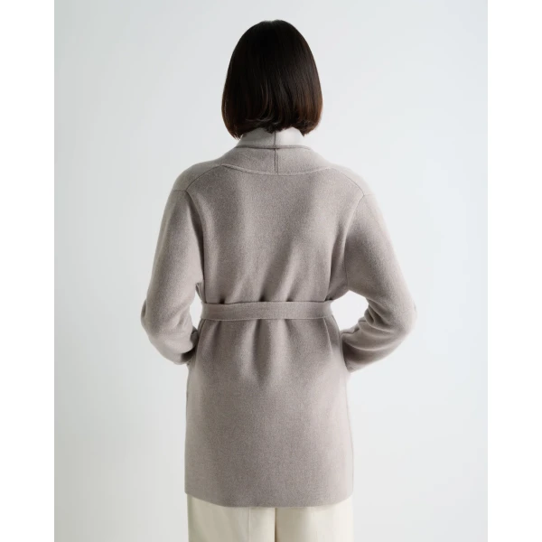 N.Peal Milano Cashmere Cardigan in Oat Grey