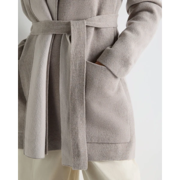 N.Peal Milano Cashmere Cardigan in Oat Grey