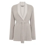 N.Peal Milano Cashmere Cardigan in Oat Grey | Cardigan | Coveti