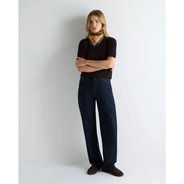 N.Peal Milly Classic Cashmere T-Shirt in Cocoa Brown
