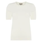 N.Peal Milly Classic Cashmere T-Shirt in New Ivory White | T-shirts | Coveti