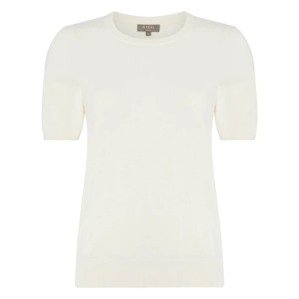 Milly Classic Cashmere T-Shirt in New Ivory White