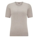 N.Peal Milly Classic Cashmere T-Shirt in Oat Grey | T-shirts | Coveti