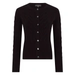 N.Peal Myla Cable Cashmere Cardigan in Cocoa Brown | Cardigan | Coveti
