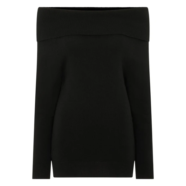N.Peal Off-The-Shoulder Cashmere Jumper in Black | Sweaters | Coveti