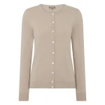 N.Peal Olivia Round Neck Cashmere Cardigan in Cashew Brown | Cardigan | Coveti