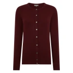 N.Peal Olivia Round Neck Cashmere Cardigan in Rustic Red | Cardigan | Coveti