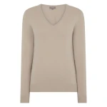 N.Peal Phoebe V Neck Cashmere Jumper in Cashew Brown | Sweaters | Coveti
