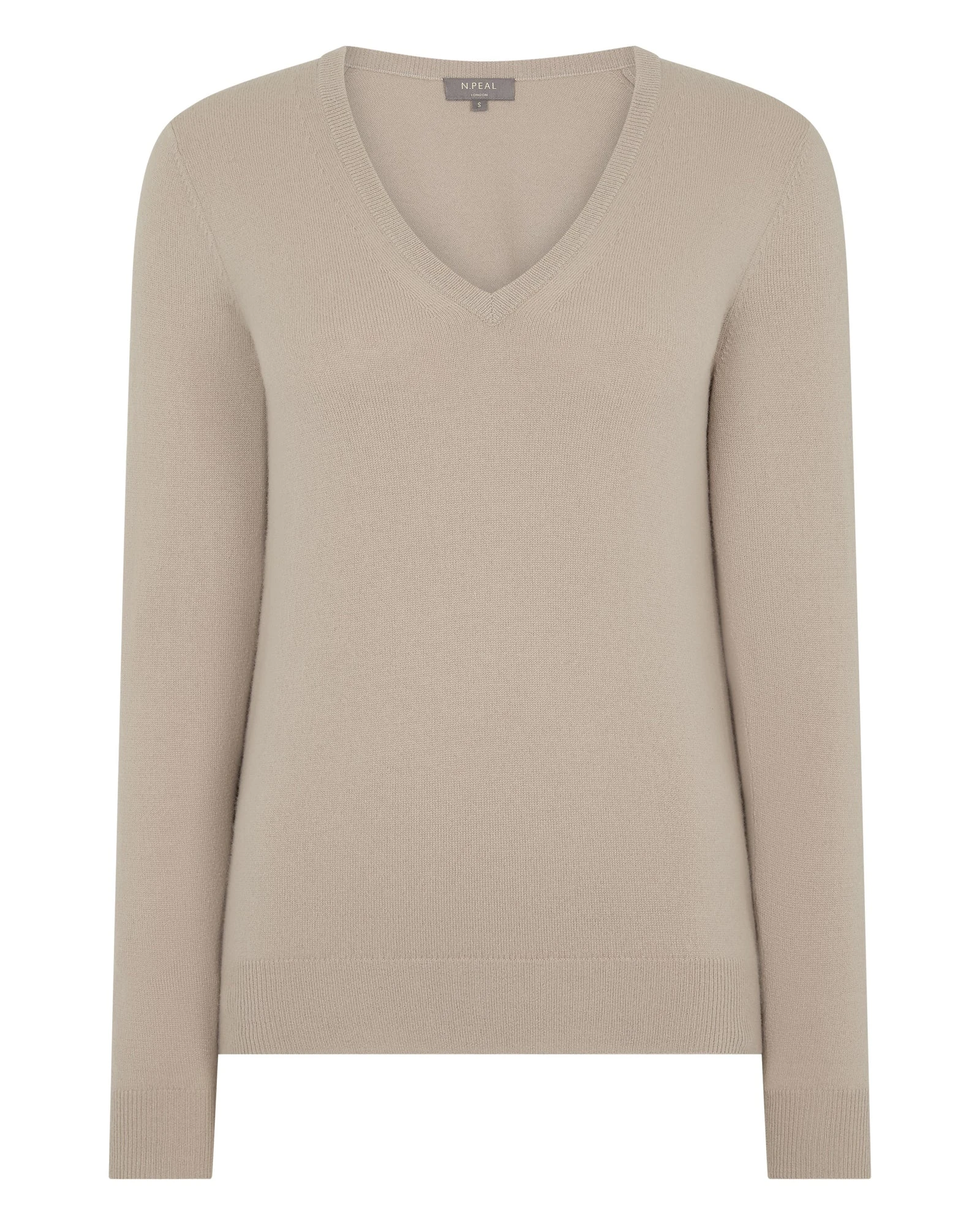 N.Peal Phoebe V Neck Cashmere Jumper in Cashew Brown N.Peal Phoebe V Neck Cashmere Jumper in Cashew Brown | Sweaters | Coveti