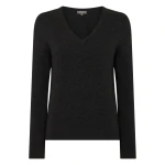N.Peal Phoebe V Neck Cashmere Jumper in Deep Charcoal Grey | Sweaters | Coveti
