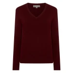 N.Peal Phoebe V Neck Cashmere Jumper in Rustic Red | Sweaters | Coveti
