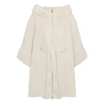 N.Peal Poppy Cape With Fur Trim in Ivory White | Knitwear | Coveti