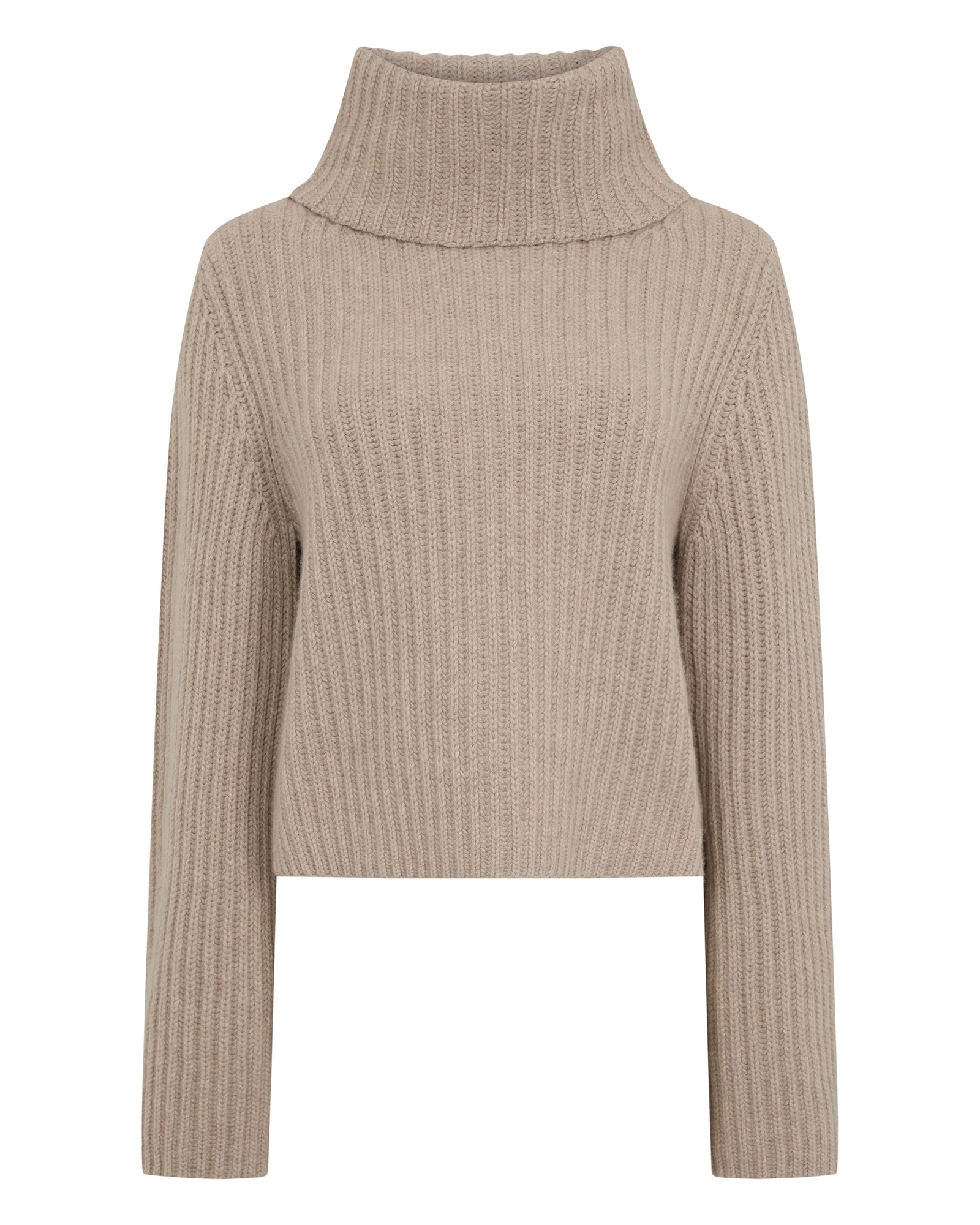 N.Peal Ribbed Bell Sleeve Cashmere Jumper in Oatmeal Brown N.Peal Ribbed Bell Sleeve Cashmere Jumper in Oatmeal Brown | Turtlenecks | Coveti