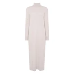 N.Peal Roll Neck Cashmere Jumper Dress in Snow Grey | Midi Dresses | Coveti