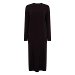 N.Peal Round Neck Cashmere Jumper Dress in Cocoa Brown | Midi Dresses | Coveti