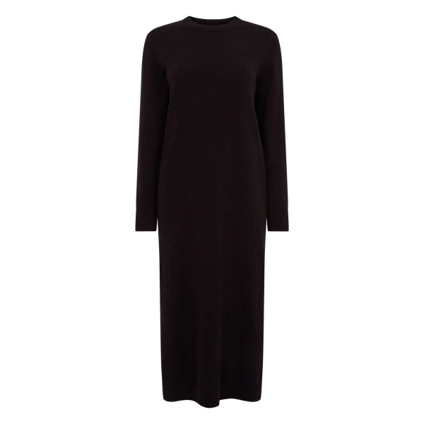 Round Neck Cashmere Jumper Dress in Cocoa Brown