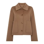 N.Peal Shearling Collar Jacket in Camel Brown | Jackets | Coveti